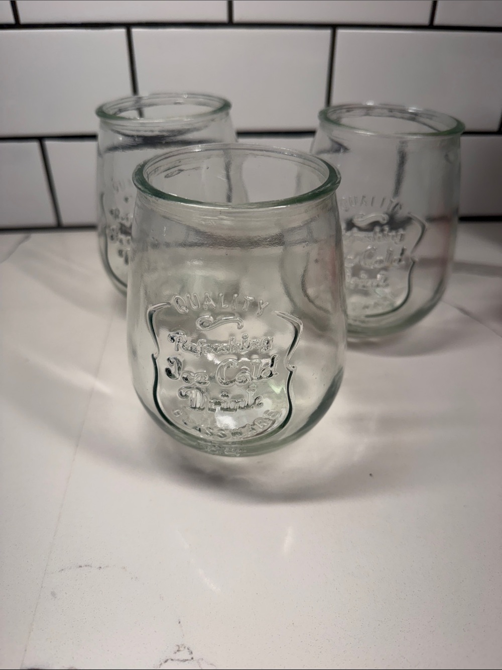 Vintage quality est 1841 Refreshing Ice Cold Drink glassware- Set of 3